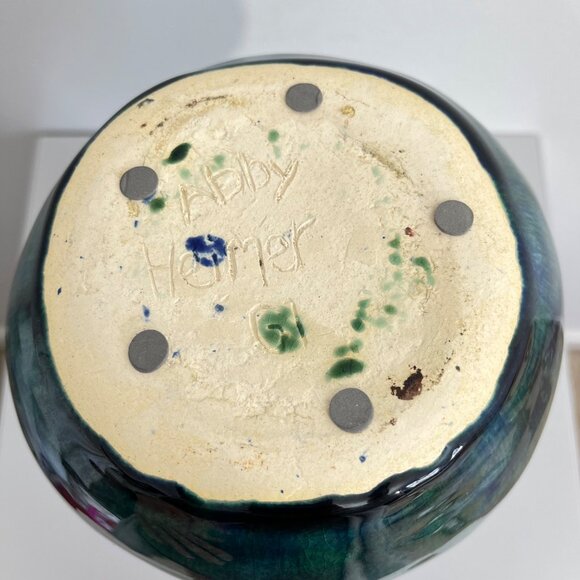 Handmade Studio  Artist Signed Ceramic Drip Glaze Vase‎ - Picture 3 of 3